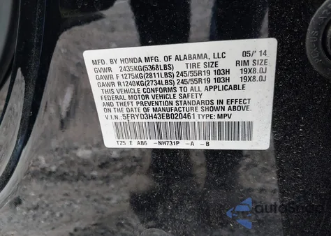 2014 Acura Mdx Technology z USA, uszkodzony, nr VIN 5FRYD3H43EB020461
